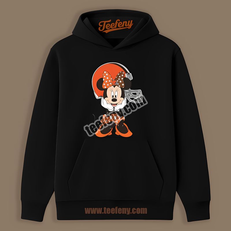Minnie Mouse Cleveland Browns Star Holiday Hoodie Minnie Mouse Cleveland Browns Star Holiday Hoodie