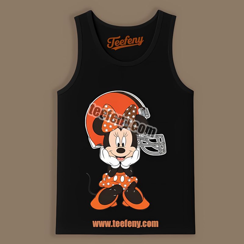 Minnie Mouse Cleveland Browns Star Holiday Tanktop Minnie Mouse Cleveland Browns Star Holiday Tanktop