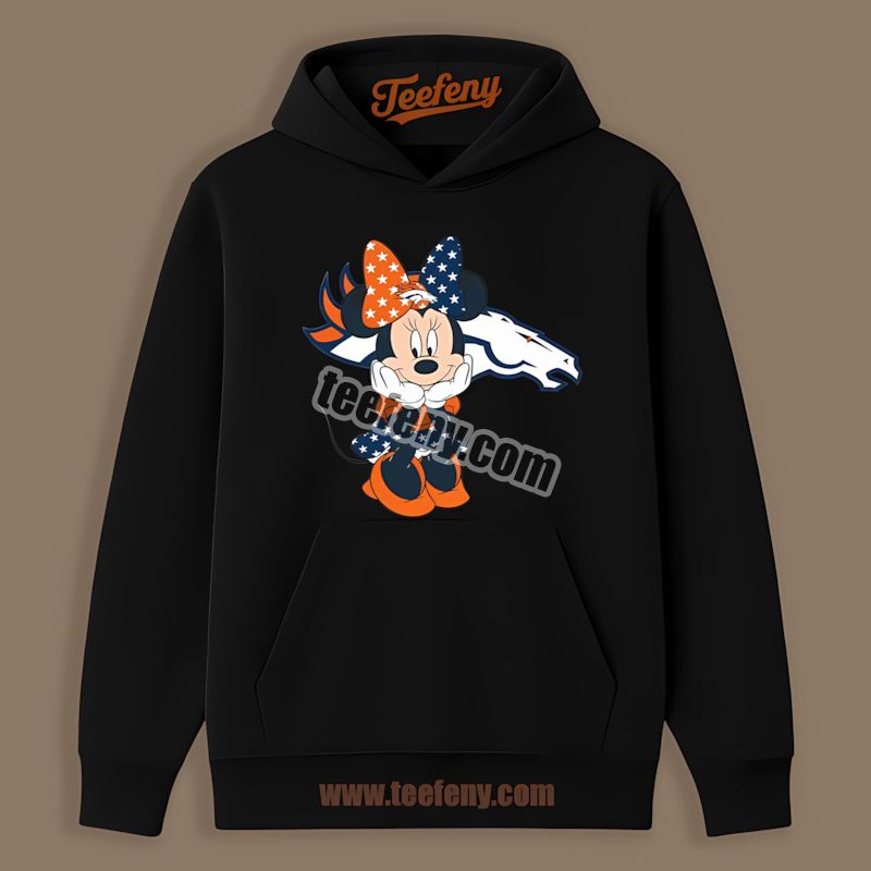 Minnie Mouse Denver Broncos Star Cotton Hoodie Minnie Mouse Denver Broncos Star Cotton Hoodie
