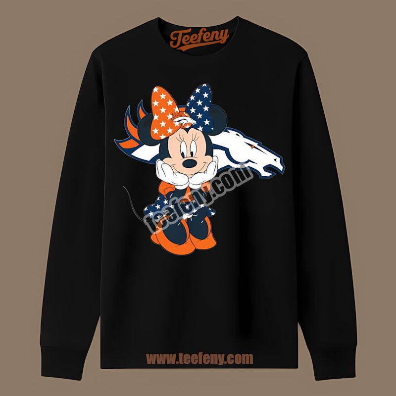 Minnie Mouse Denver Broncos Star Cotton Long Sleeve Minnie Mouse Denver Broncos Star Cotton Long Sleeve