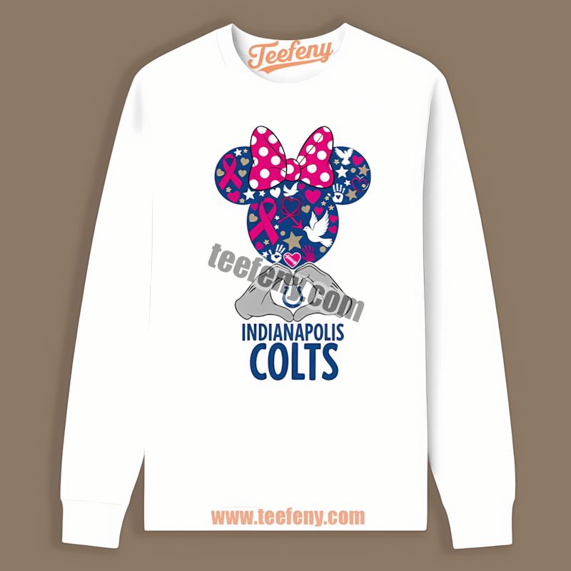 Minnie Mouse Indianapolis Colts Breast Cancer Long Sleeve Minnie Mouse Indianapolis Colts Breast Cancer Long Sleeve