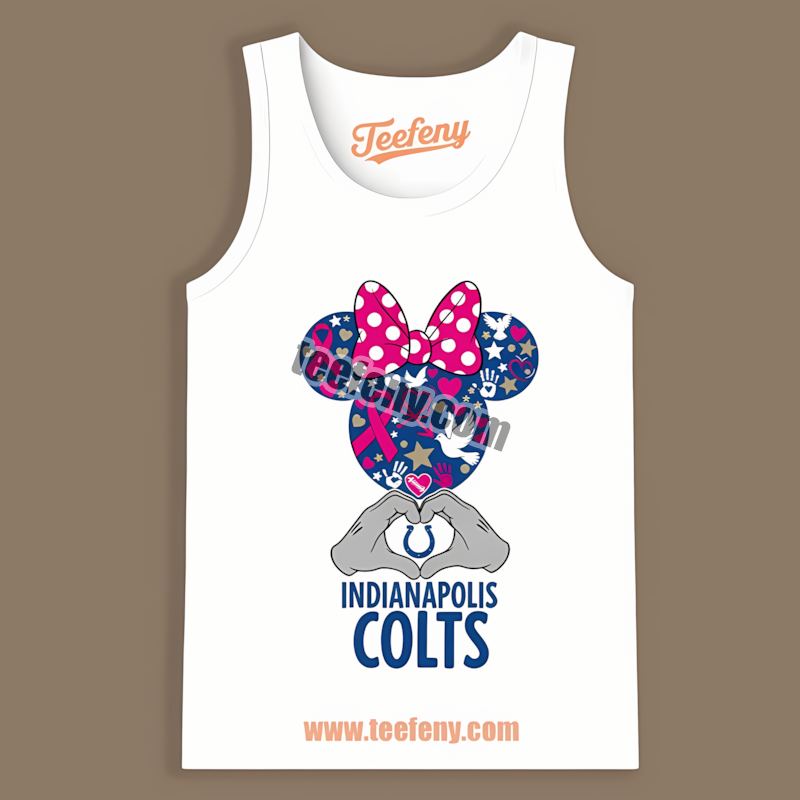 Minnie Mouse Indianapolis Colts Breast Cancer Tanktop Minnie Mouse Indianapolis Colts Breast Cancer Tanktop