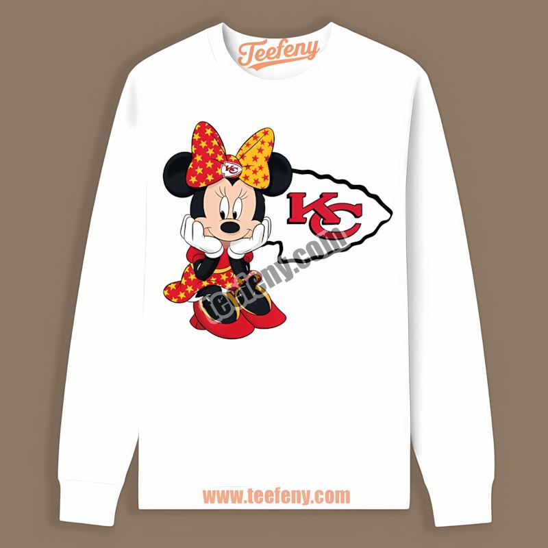 Minnie Mouse Kansas City Chiefs Star Regular Long Sleeve Minnie Mouse Kansas City Chiefs Star Regular Long Sleeve