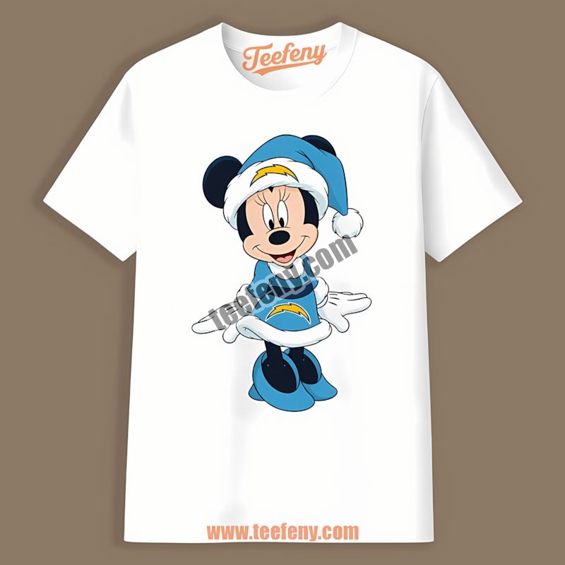 Minnie Mouse Los Angeles Chargers Christmas Holiday Vintage Shirt