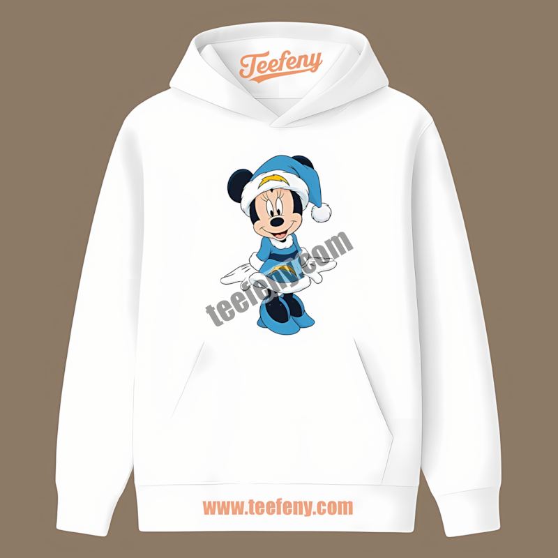 Minnie Mouse Los Angeles Chargers Christmas Holiday Vintage Hoodie Minnie Mouse Los Angeles Chargers Christmas Holiday Vintage Hoodie