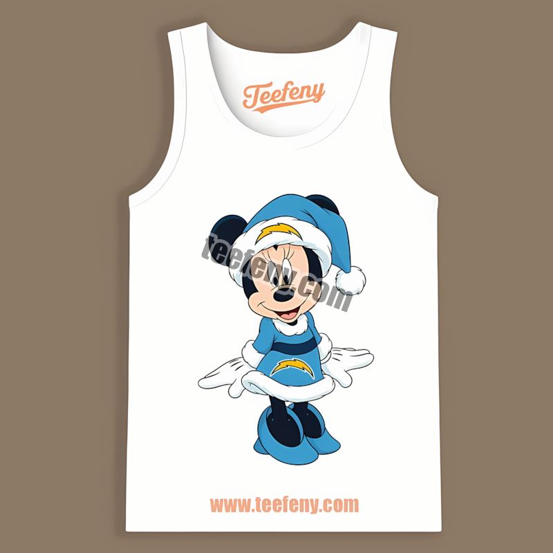 Minnie Mouse Los Angeles Chargers Christmas Holiday Vintage Tanktop Minnie Mouse Los Angeles Chargers Christmas Holiday Vintage Tanktop
