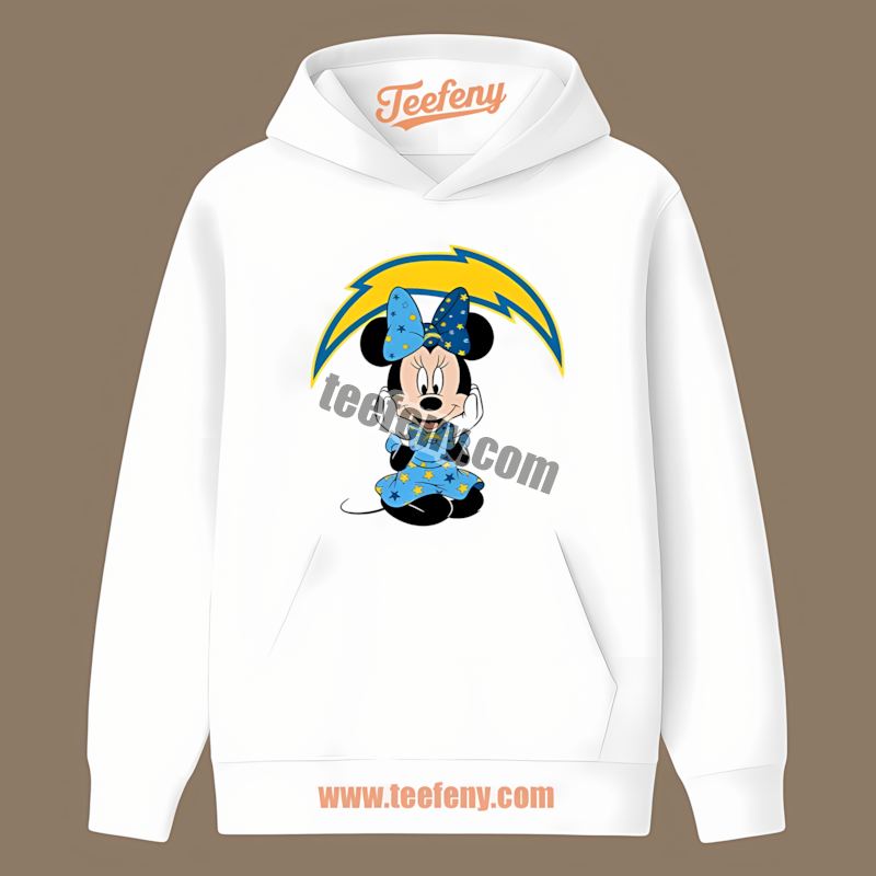 Minnie Mouse Los Angeles Chargers Star Cheer Classic Hoodie Minnie Mouse Los Angeles Chargers Star Cheer Classic Hoodie