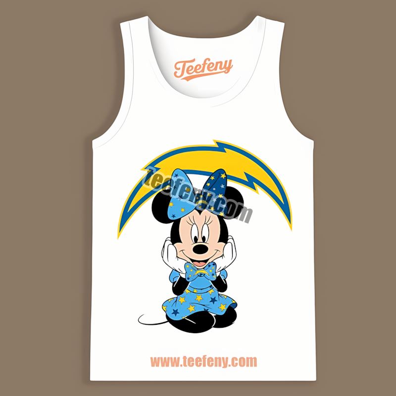 Minnie Mouse Los Angeles Chargers Star Cheer Classic Tanktop Minnie Mouse Los Angeles Chargers Star Cheer Classic Tanktop