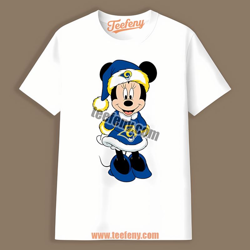 Minnie Mouse Los Angeles Rams Christmas Retro Shirt