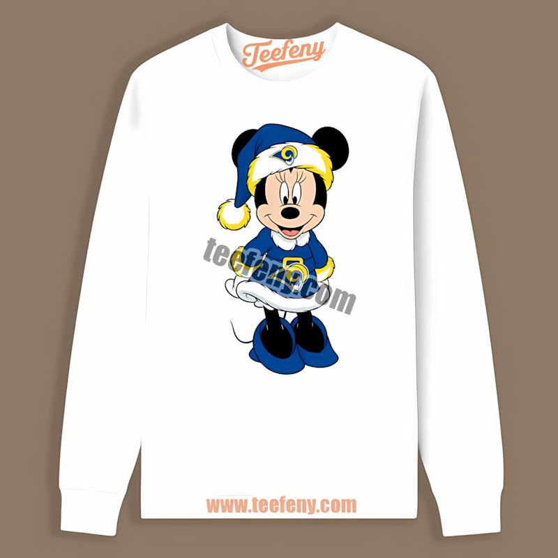 Minnie Mouse Los Angeles Rams Christmas Retro Long Sleeve Minnie Mouse Los Angeles Rams Christmas Retro Long Sleeve