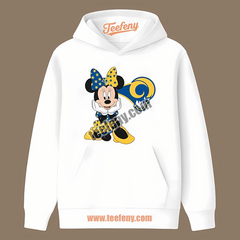 Minnie Mouse Los Angeles Rams Star Cotton Hoodie Minnie Mouse Los Angeles Rams Star Cotton Hoodie