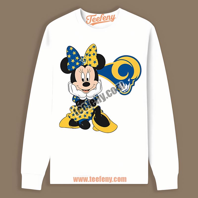 Minnie Mouse Los Angeles Rams Star Cotton Long Sleeve Minnie Mouse Los Angeles Rams Star Cotton Long Sleeve