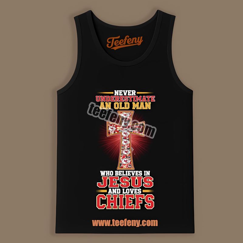 Never Underestimate An Old Man Kansas City Chiefs Retro Tanktop Never Underestimate An Old Man Kansas City Chiefs Retro Tanktop
