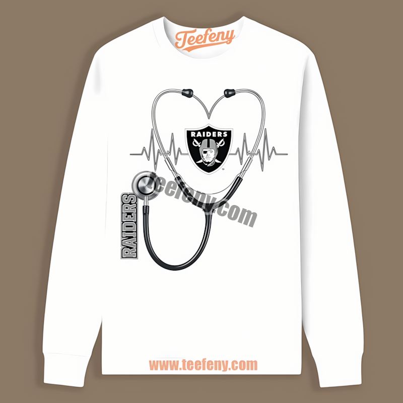 Nurse Heartbeat Las Vegas Raiders Vintage Long Sleeve Nurse Heartbeat Las Vegas Raiders Vintage Long Sleeve