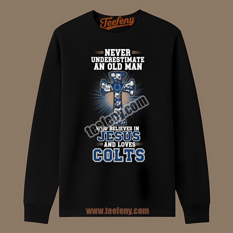Old Man Jesus Indianapolis Colts Graphic Long Sleeve Old Man Jesus Indianapolis Colts Graphic Long Sleeve