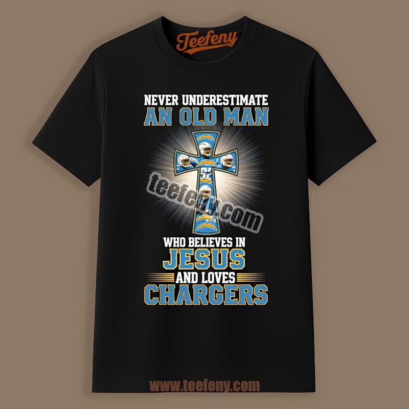 Old Man With Faith Los Angeles Chargers Jesus Retro Shirt