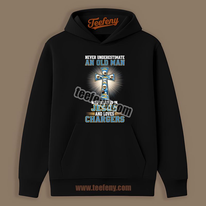 Old Man With Faith Los Angeles Chargers Jesus Retro Hoodie Old Man With Faith Los Angeles Chargers Jesus Retro Hoodie