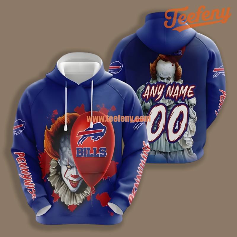 Personalized Pennywise Halloween Buffalo Bills Blue Red 3D Men Shirt Hoodie