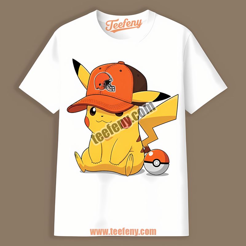 Pikachu Cleveland Browns Hat Fan Regular Shirt