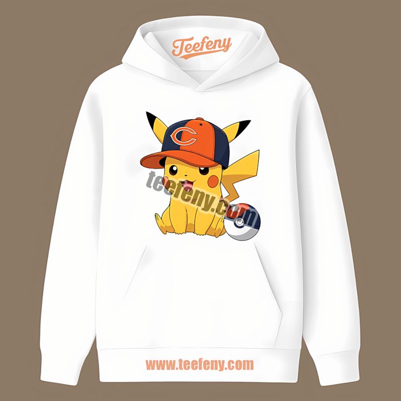 Pikachu Wearing Chicago Bears Hat Sports Hoodie Pikachu Wearing Chicago Bears Hat Sports Hoodie