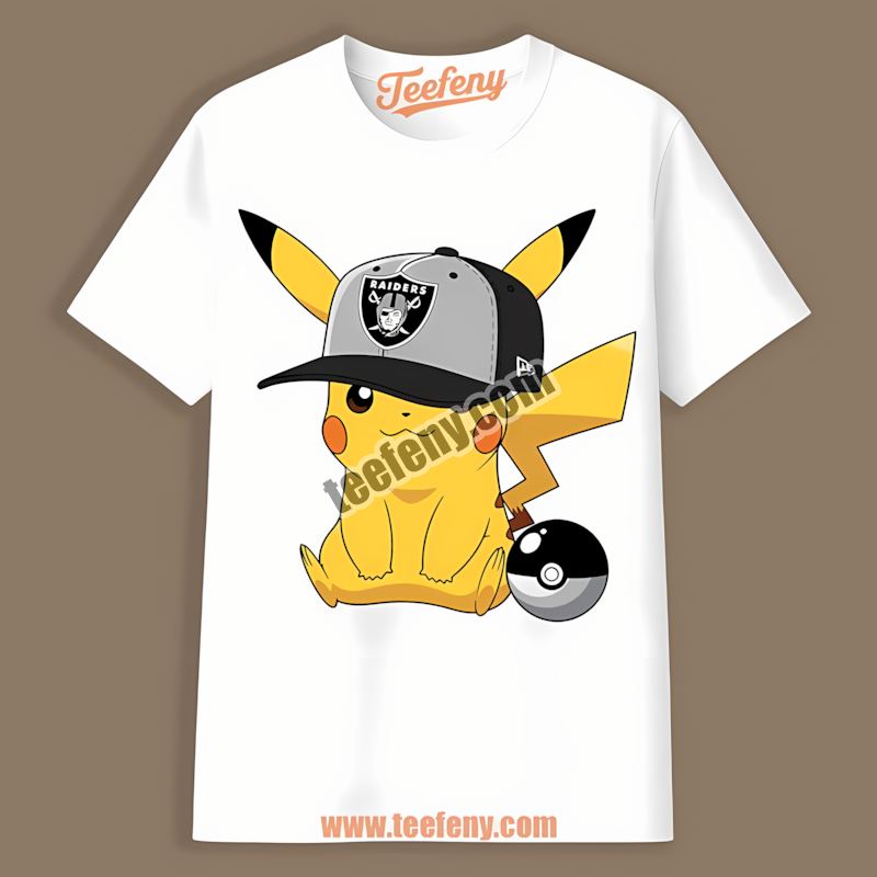 Pikachu Wearing Hat Las Vegas Raiders Shirt