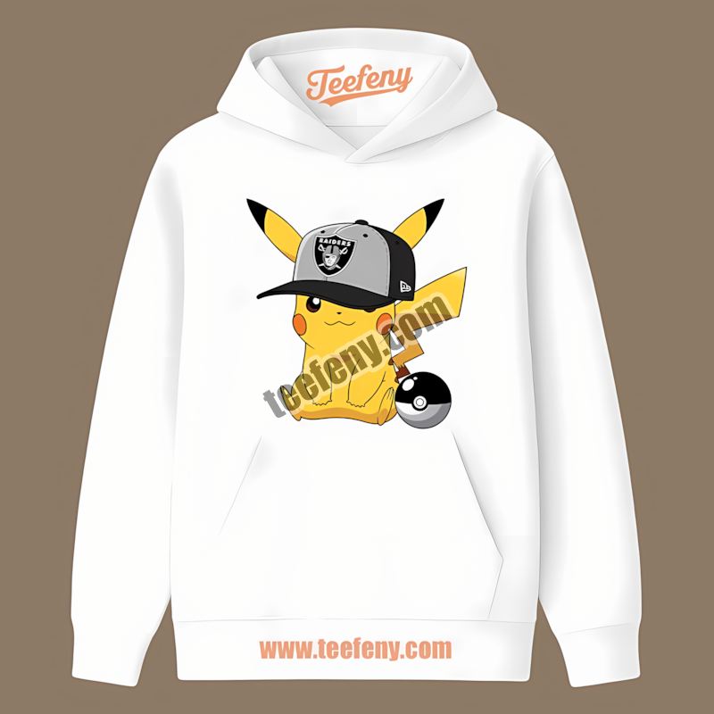 Pikachu Wearing Hat Las Vegas Raiders Hoodie Pikachu Wearing Hat Las Vegas Raiders Hoodie
