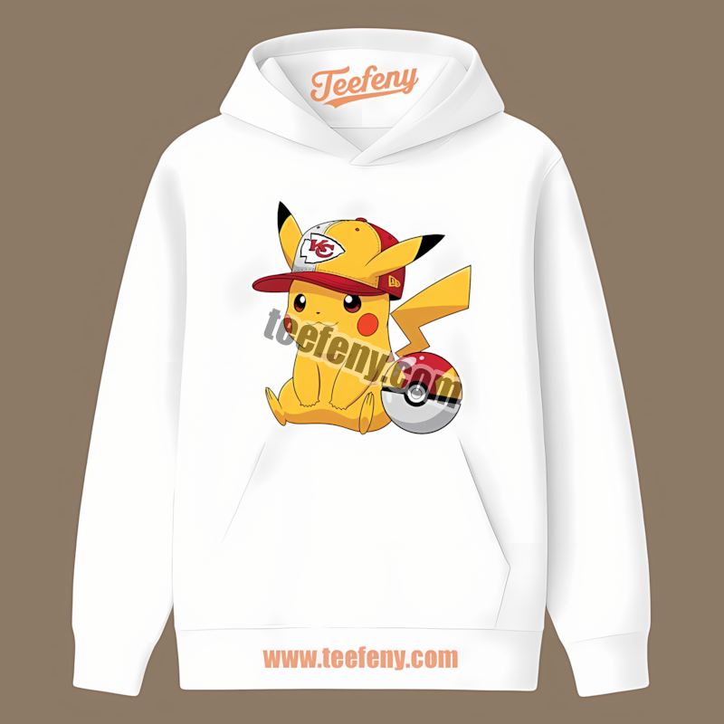 Pikachu Wearing Kansas City Chiefs Hat Unisex Hoodie Pikachu Wearing Kansas City Chiefs Hat Unisex Hoodie