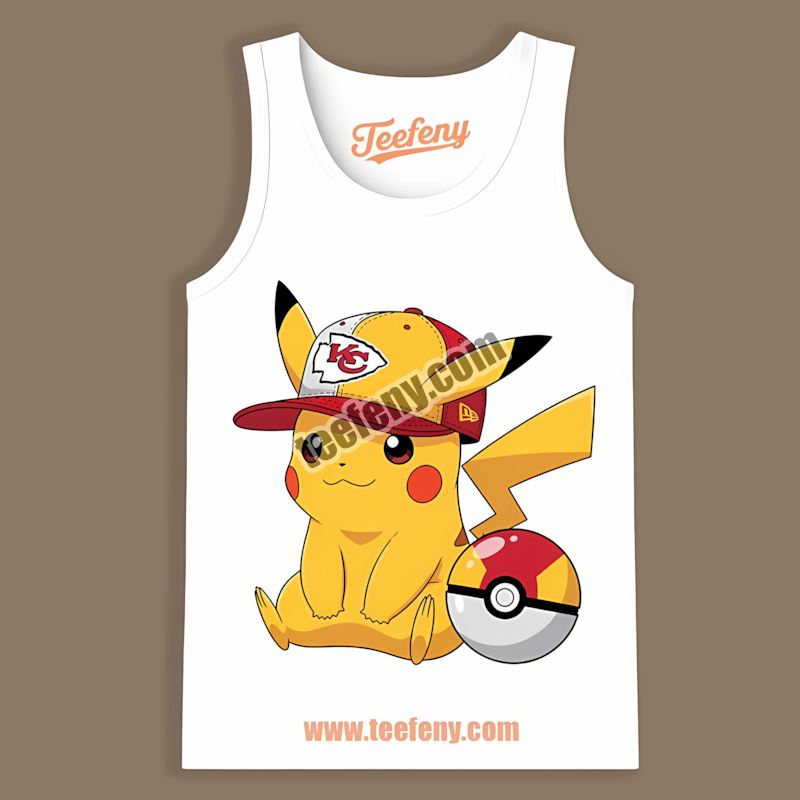 Pikachu Wearing Kansas City Chiefs Hat Unisex Tanktop Pikachu Wearing Kansas City Chiefs Hat Unisex Tanktop