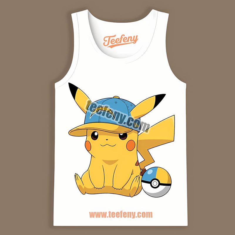 Pikachu Wearing Los Angeles Chargers Hat Color Tanktop Pikachu Wearing Los Angeles Chargers Hat Color Tanktop