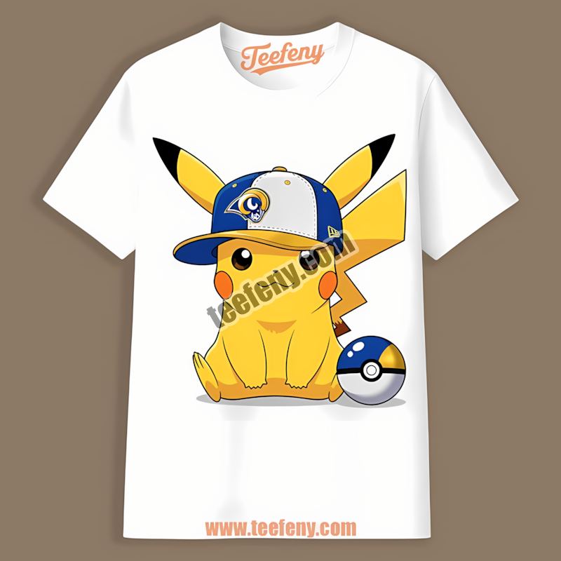 Pikachu Wearing Los Angeles Rams Hat Classic Shirt
