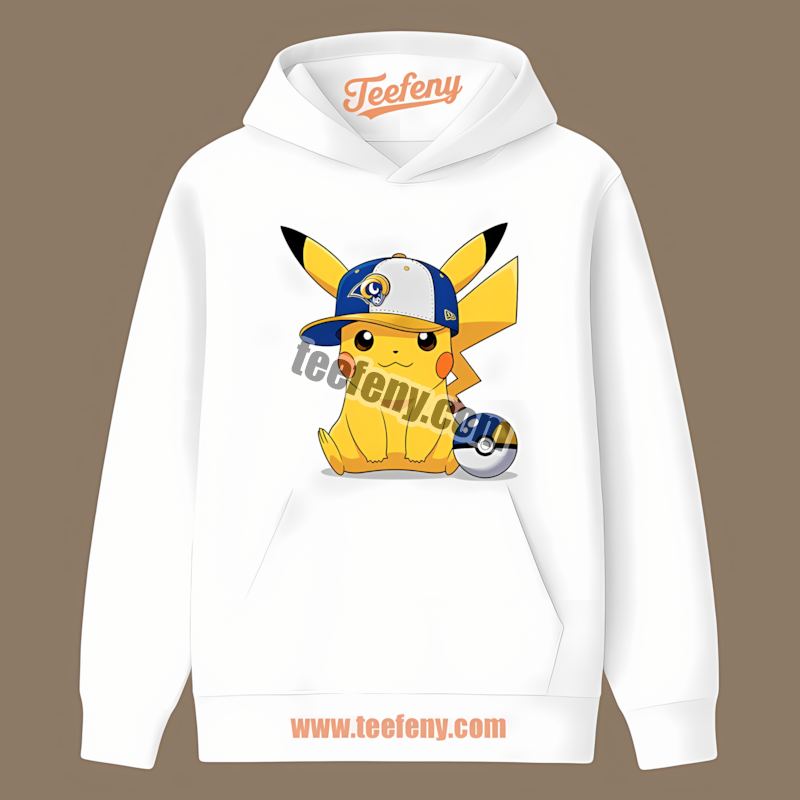 Pikachu Wearing Los Angeles Rams Hat Classic Hoodie Pikachu Wearing Los Angeles Rams Hat Classic Hoodie