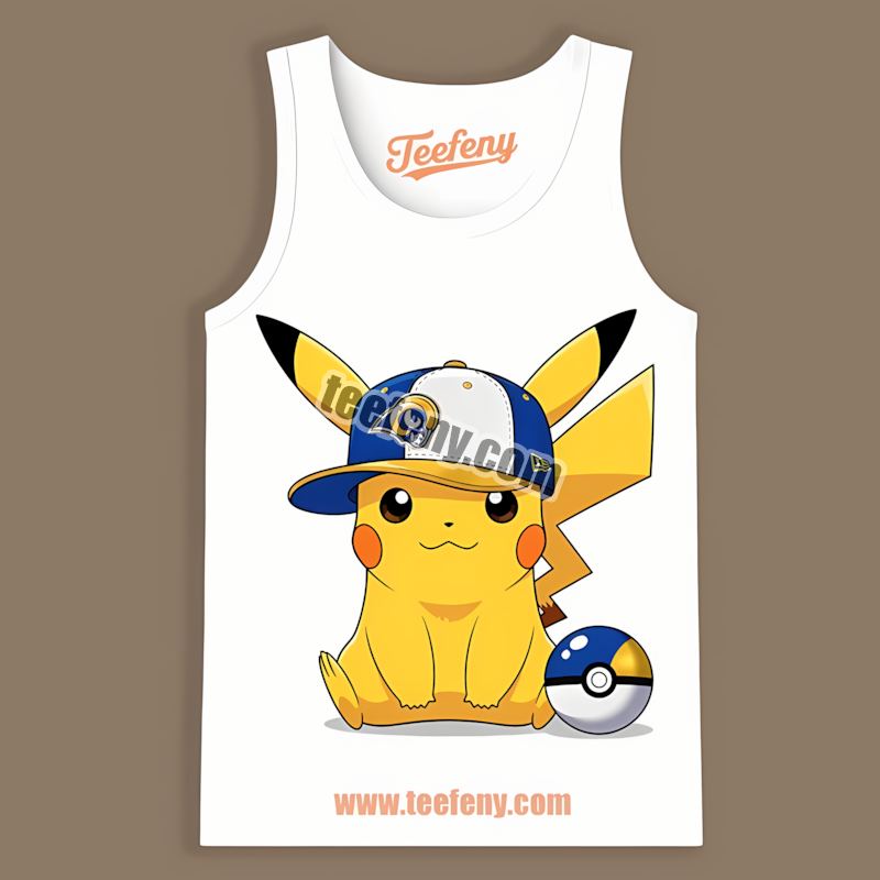 Pikachu Wearing Los Angeles Rams Hat Classic Tanktop Pikachu Wearing Los Angeles Rams Hat Classic Tanktop