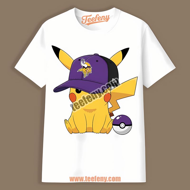 Pikachu Wearing Minnesota Vikings Hat Classic Shirt
