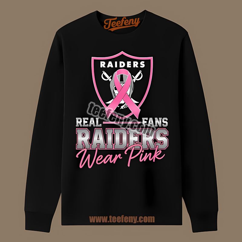 Real Fans Wear Pink Las Vegas Raiders Trendy Long Sleeve Real Fans Wear Pink Las Vegas Raiders Trendy Long Sleeve