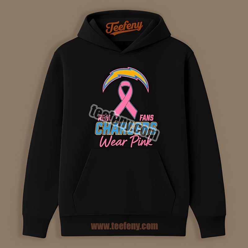 Real Fans Wear Pink Los Angeles Chargers Breast Cancer Trendy Hoodie Real Fans Wear Pink Los Angeles Chargers Breast Cancer Trendy Hoodie