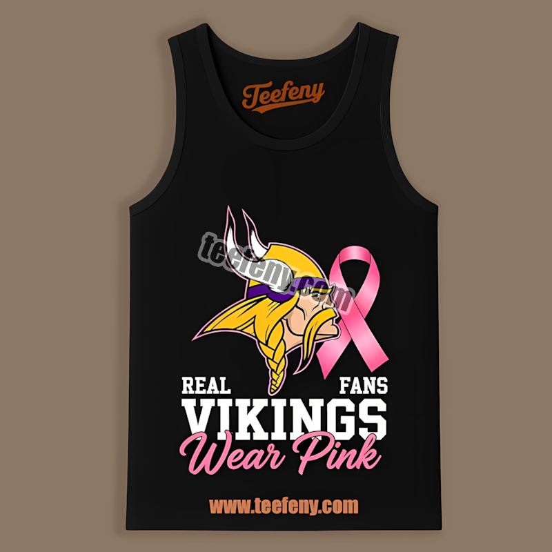 Real Fans Wear Pink Minnesota Vikings Spirit Color Tanktop Real Fans Wear Pink Minnesota Vikings Spirit Color Tanktop