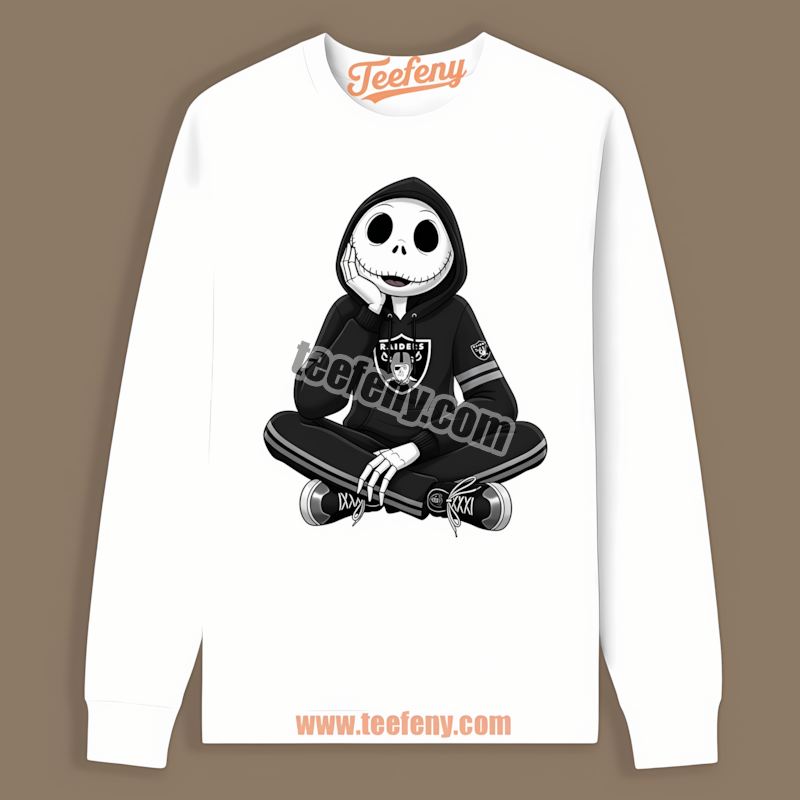 Relaxed Hoodie Jack Skellington Las Vegas Raiders Unisex Long Sleeve Relaxed Hoodie Jack Skellington Las Vegas Raiders Unisex Long Sleeve