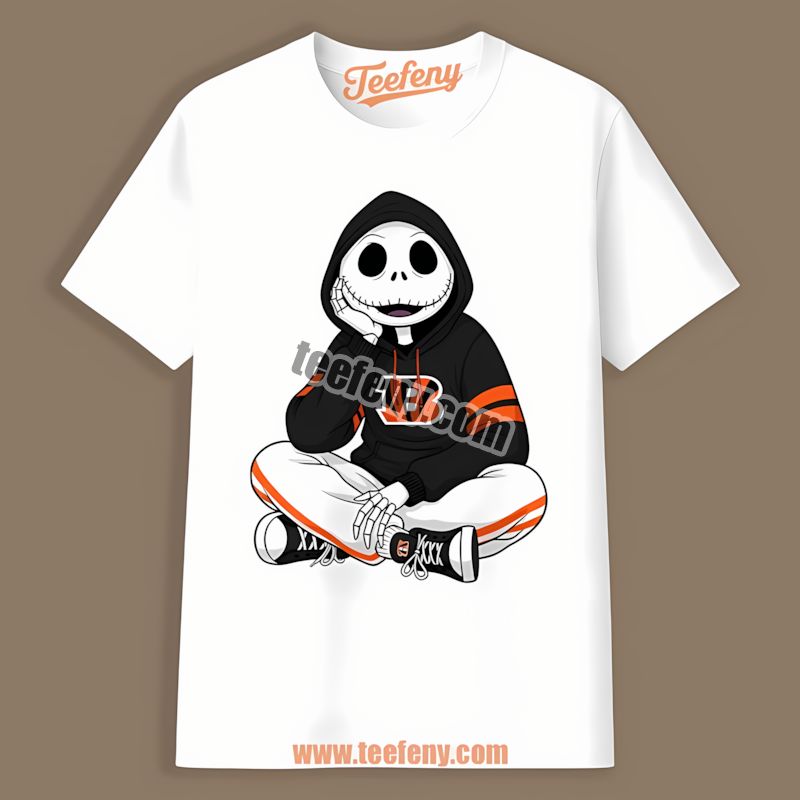 Relaxed Jack Skellington Cincinnati Bengals Sports Shirt