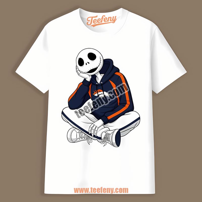 Relaxed Jack Skellington Denver Broncos Hoodie Adults Shirt