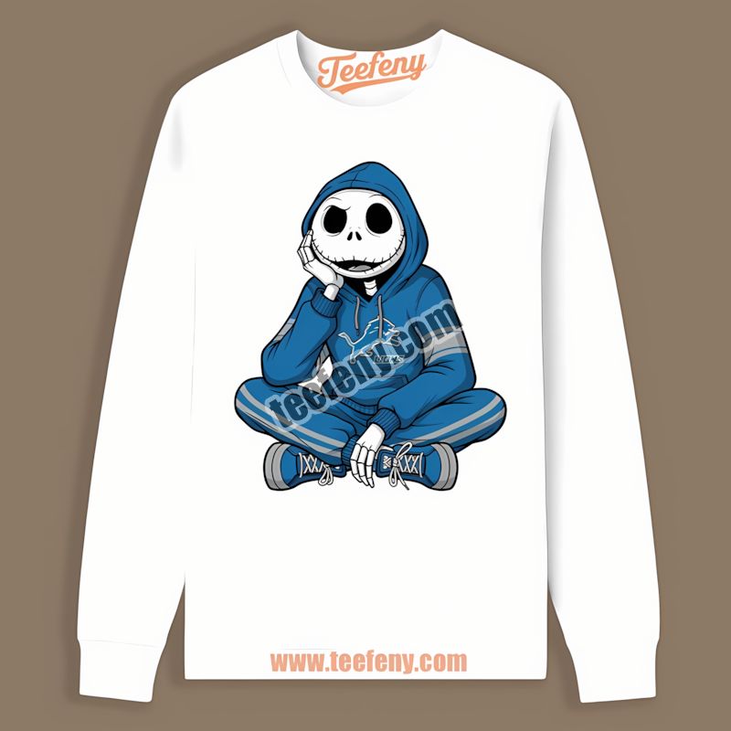 Relaxed Jack Skellington Detroit Lions Hoodie Unisex Long Sleeve Relaxed Jack Skellington Detroit Lions Hoodie Unisex Long Sleeve