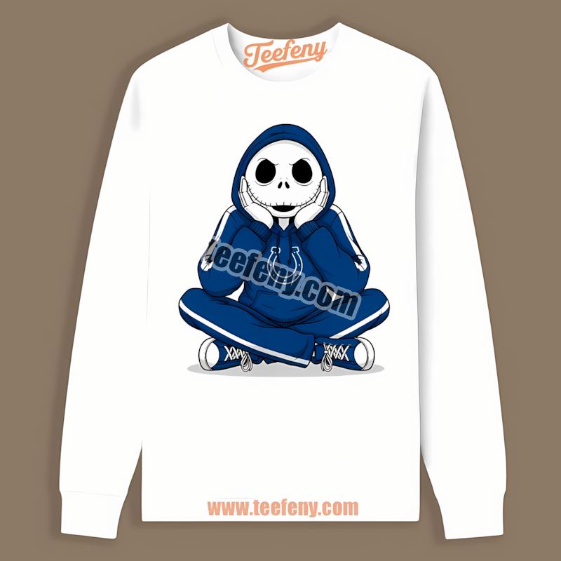 Relaxed Jack Skellington Hoodie Indianapolis Colts Long Sleeve Relaxed Jack Skellington Hoodie Indianapolis Colts Long Sleeve
