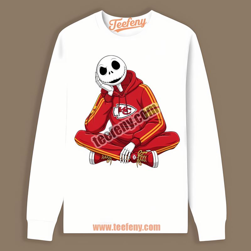 Relaxed Jack Skellington Kansas City Chiefs Hoodie Retro Long Sleeve Relaxed Jack Skellington Kansas City Chiefs Hoodie Retro Long Sleeve