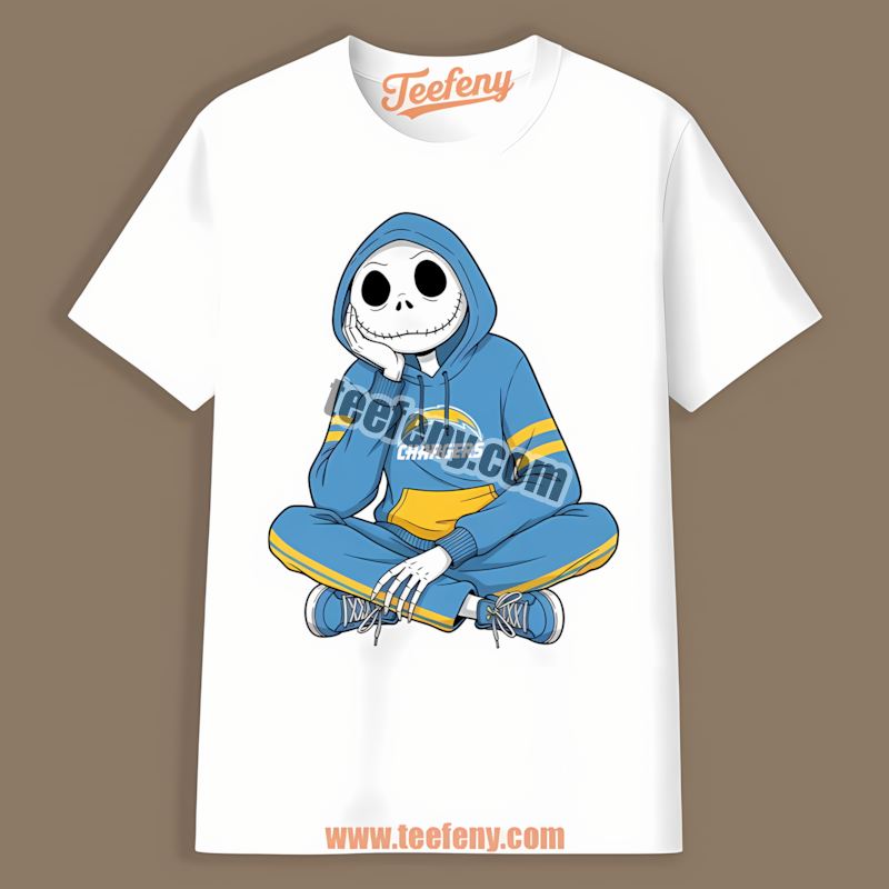 Relaxed Jack Skellington Los Angeles Chargers Hoodie Graphic Shirt