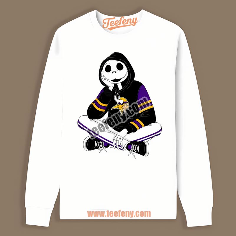 Relaxed Jack Skellington Minnesota Vikings Hoodie Color Long Sleeve Relaxed Jack Skellington Minnesota Vikings Hoodie Color Long Sleeve