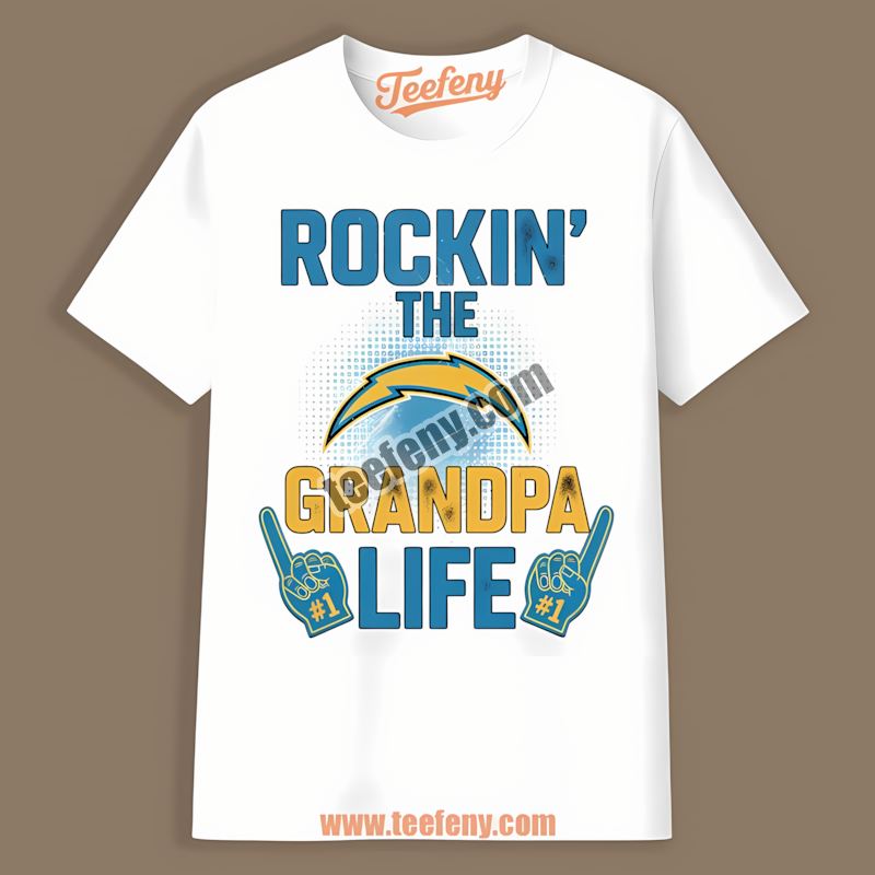 Rockin The Grandpa Life Los Angeles Chargers Family Unisex Shirt