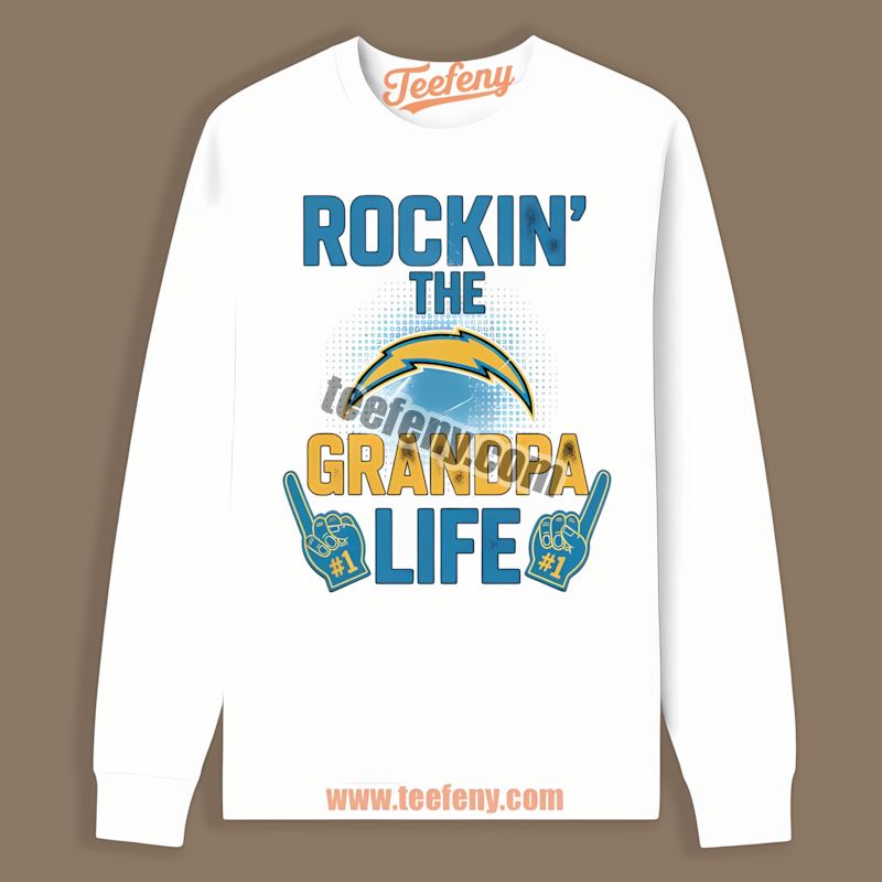Rockin The Grandpa Life Los Angeles Chargers Family Unisex Long Sleeve Rockin The Grandpa Life Los Angeles Chargers Family Unisex Long Sleeve