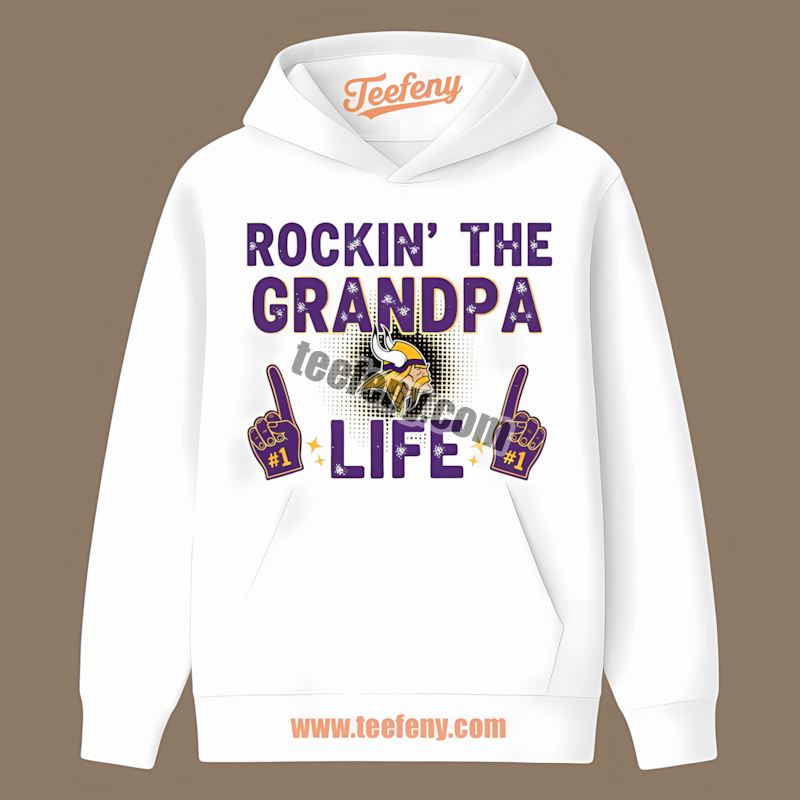 Rockin The Grandpa Life Minnesota Vikings Supporter Regular Hoodie Rockin The Grandpa Life Minnesota Vikings Supporter Regular Hoodie