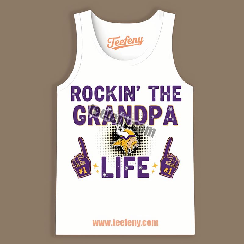 Rockin The Grandpa Life Minnesota Vikings Supporter Regular Tanktop Rockin The Grandpa Life Minnesota Vikings Supporter Regular Tanktop