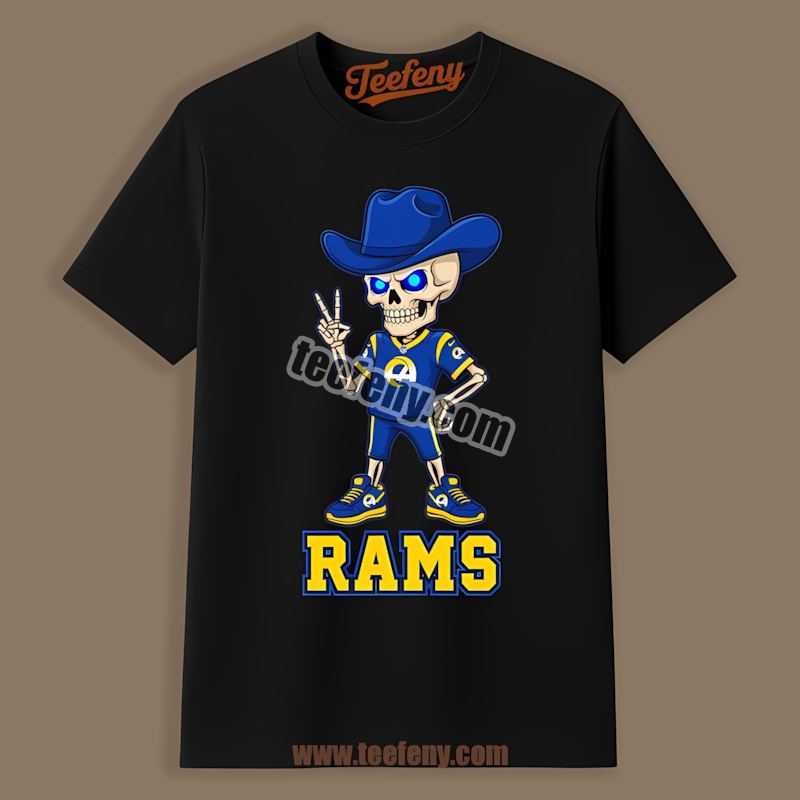 Skeleton Cowboy Retro Los Angeles Rams Fan Shirt