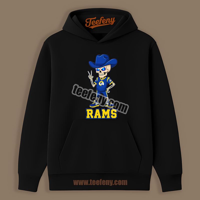 Skeleton Cowboy Retro Los Angeles Rams Fan Hoodie Skeleton Cowboy Retro Los Angeles Rams Fan Hoodie